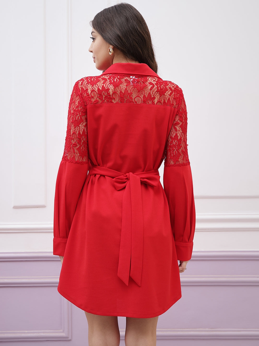 Athena Cuffed Sleeves Shirt Dress