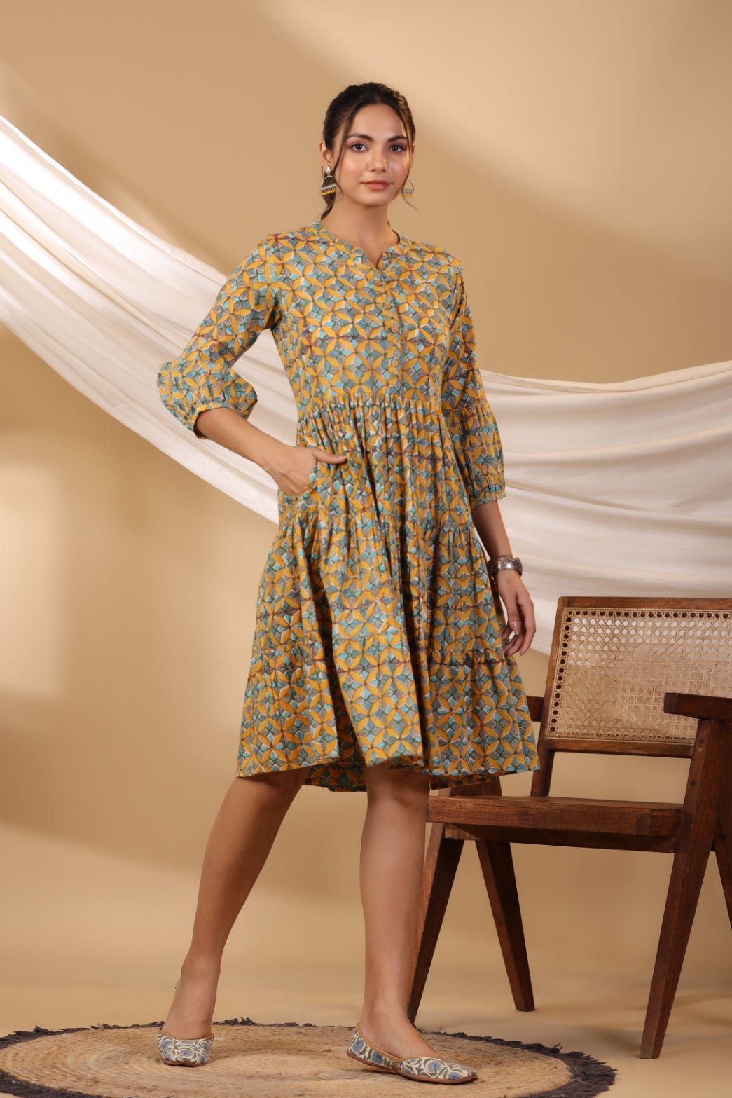 Dandellion Button Down Tier Dress