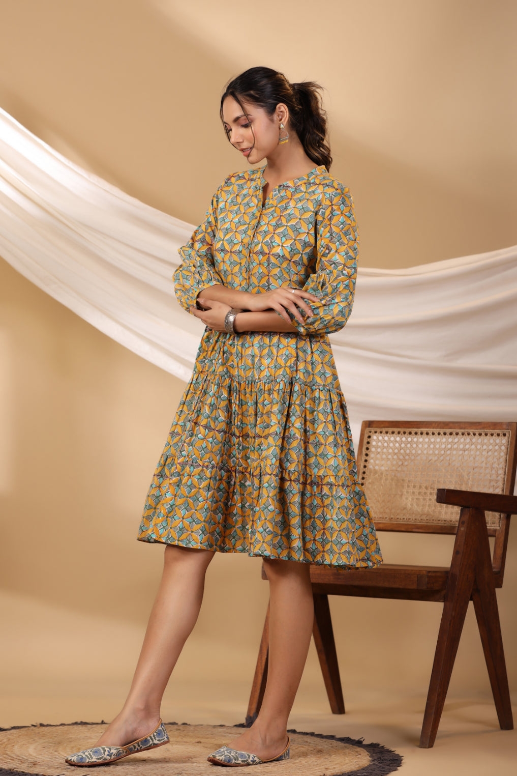 Dandellion Button Down Tier Dress