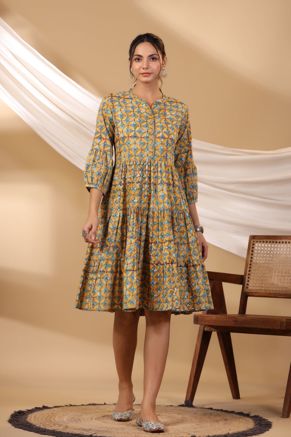 Dandellion Button Down Tier Dress