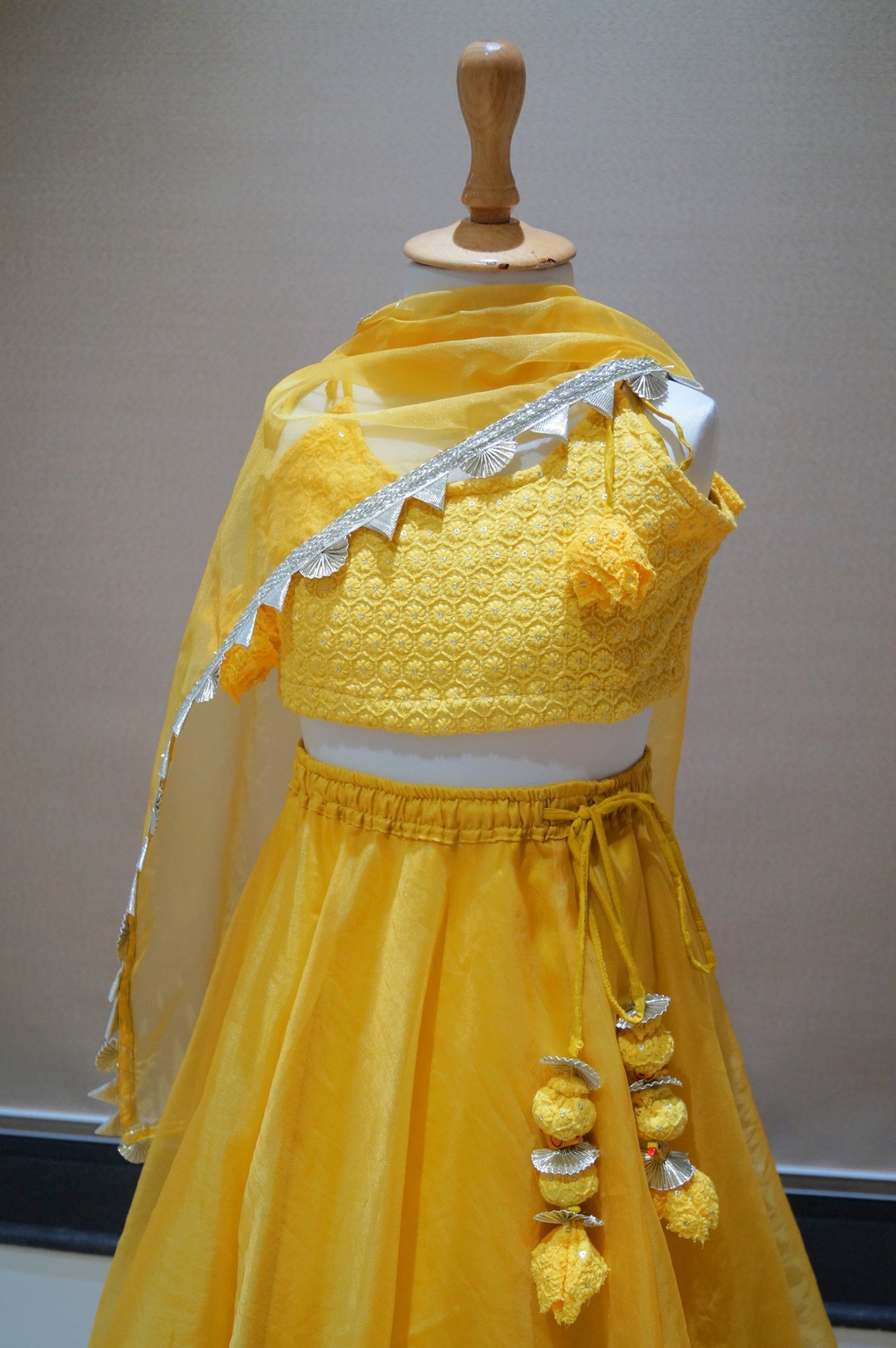 Yellow Organza Lehanga