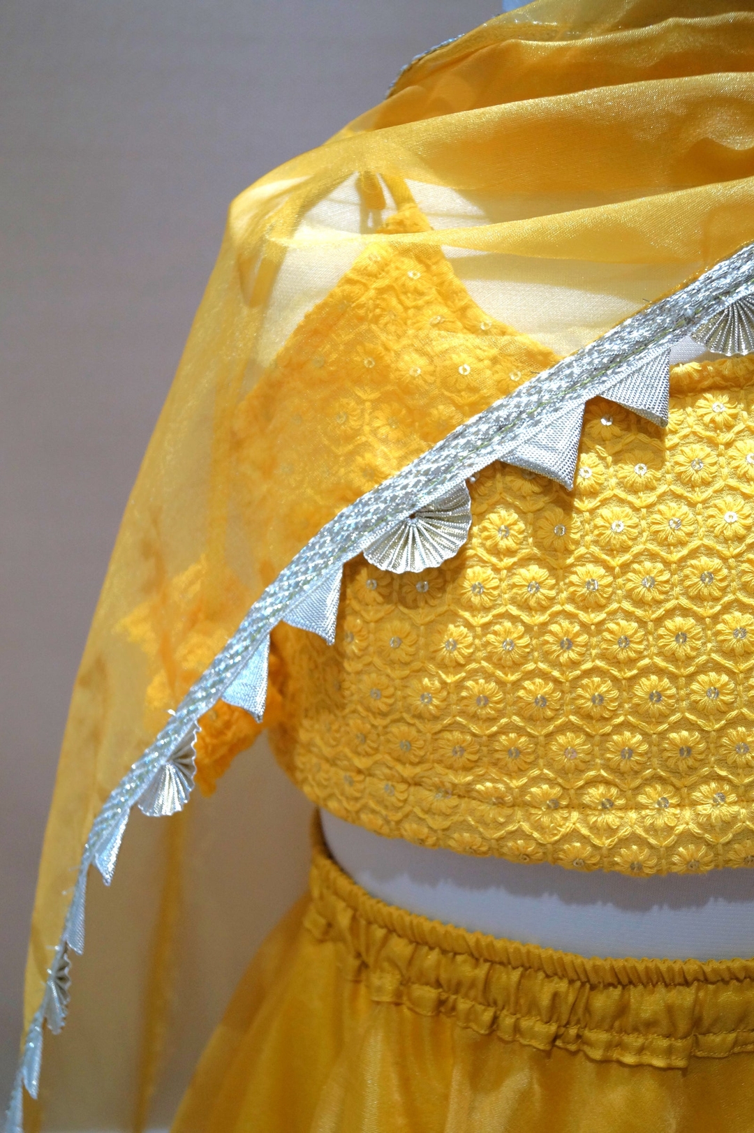 Yellow Organza Lehanga