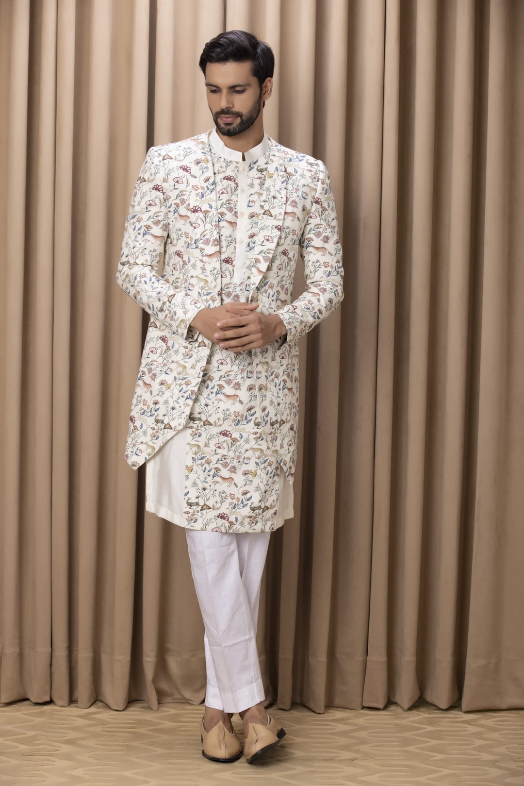 Amaani Off White Cotton Suit Set