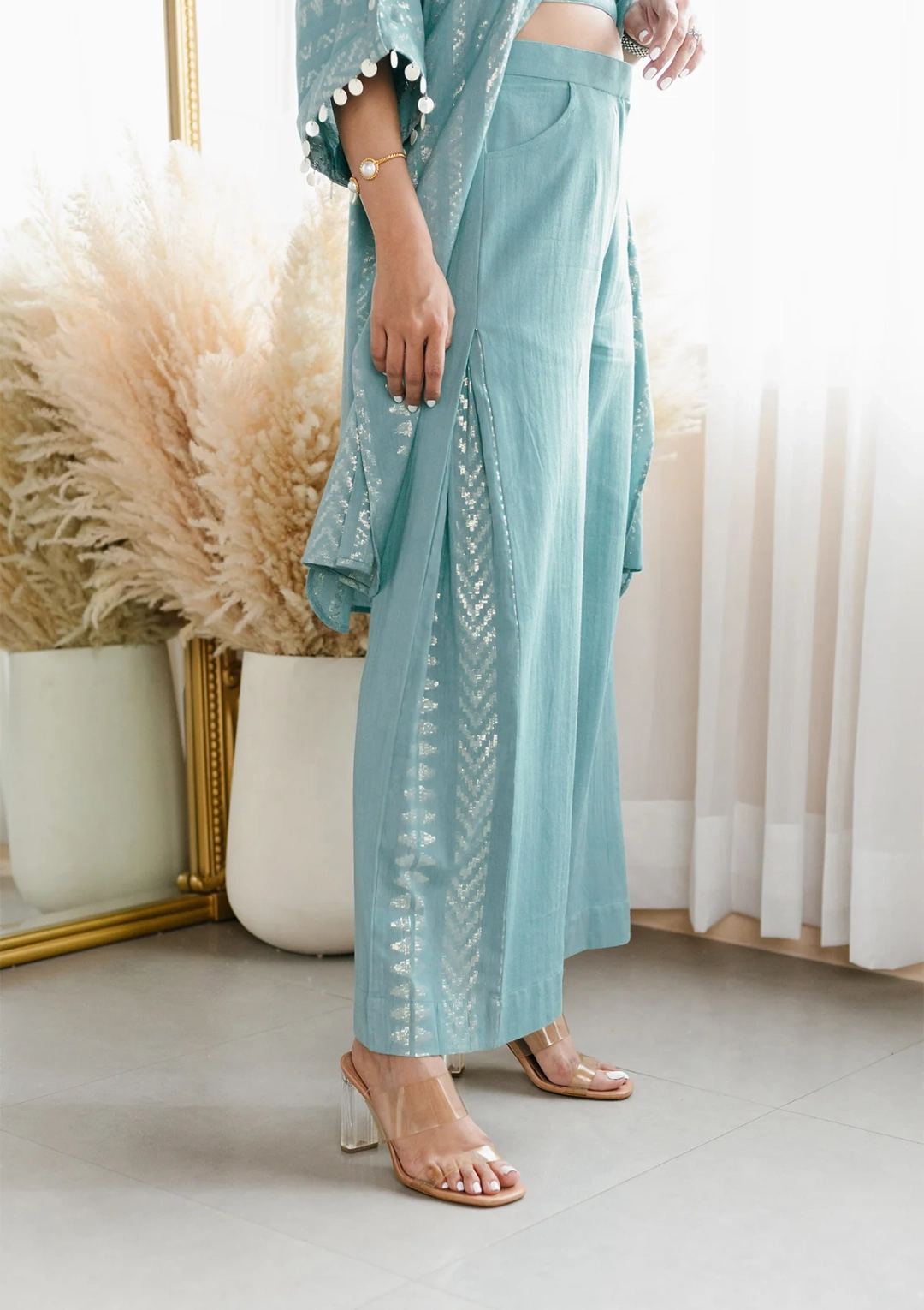 Sky Kaftan Overlay Trio Set