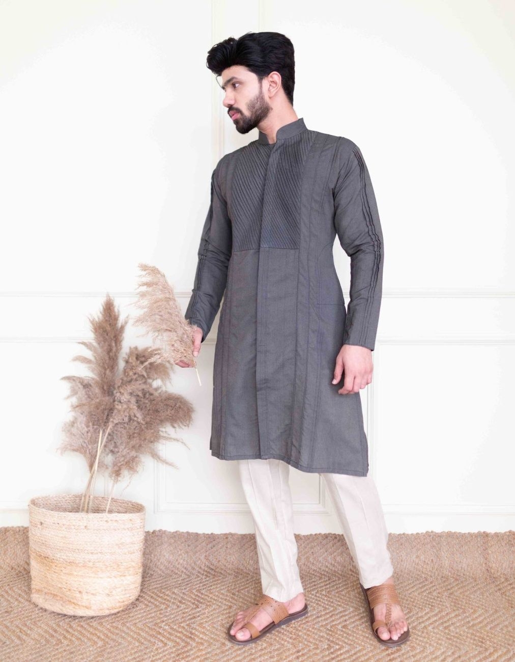 Syaan Cotton Silk Kurta