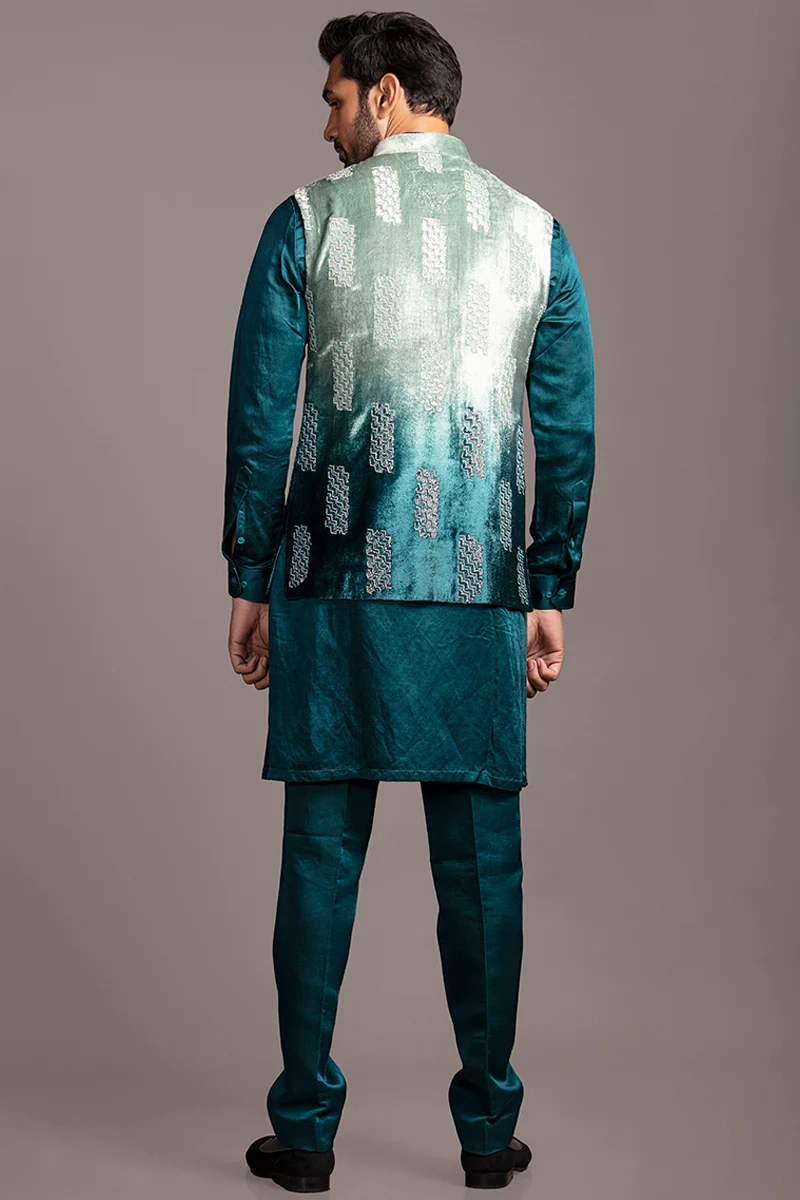 TEAL SEAGRID BUNDI SET