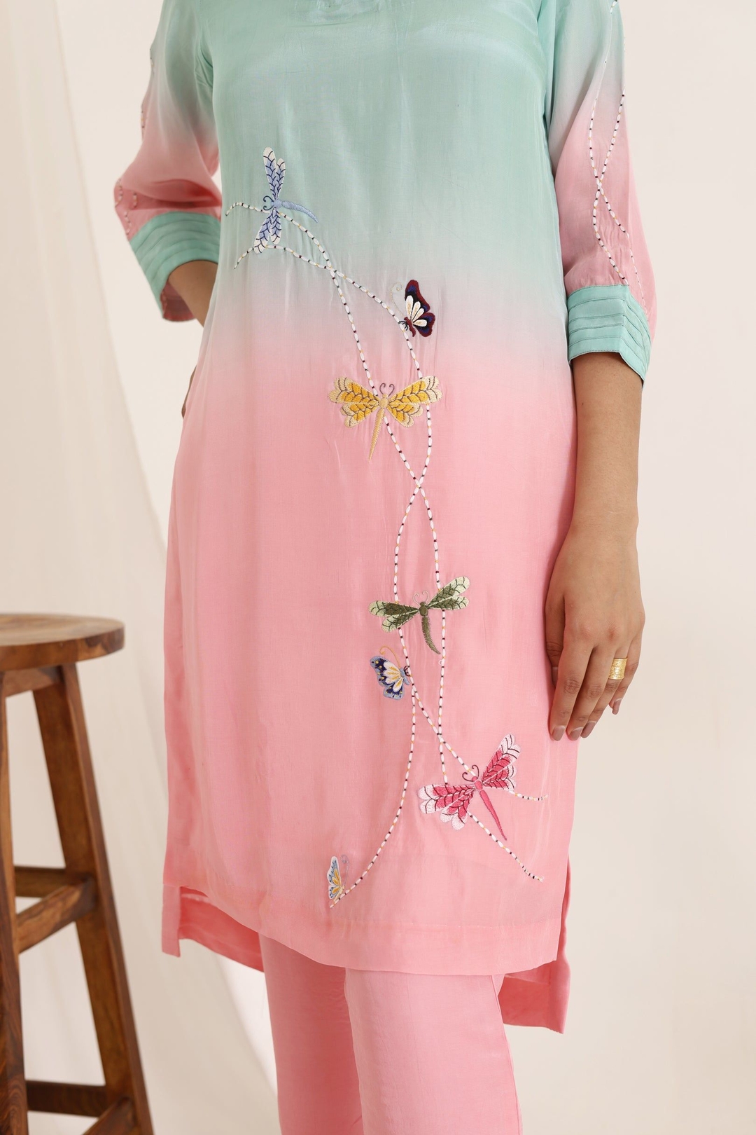 PALE TURQUOISE KURTA SET