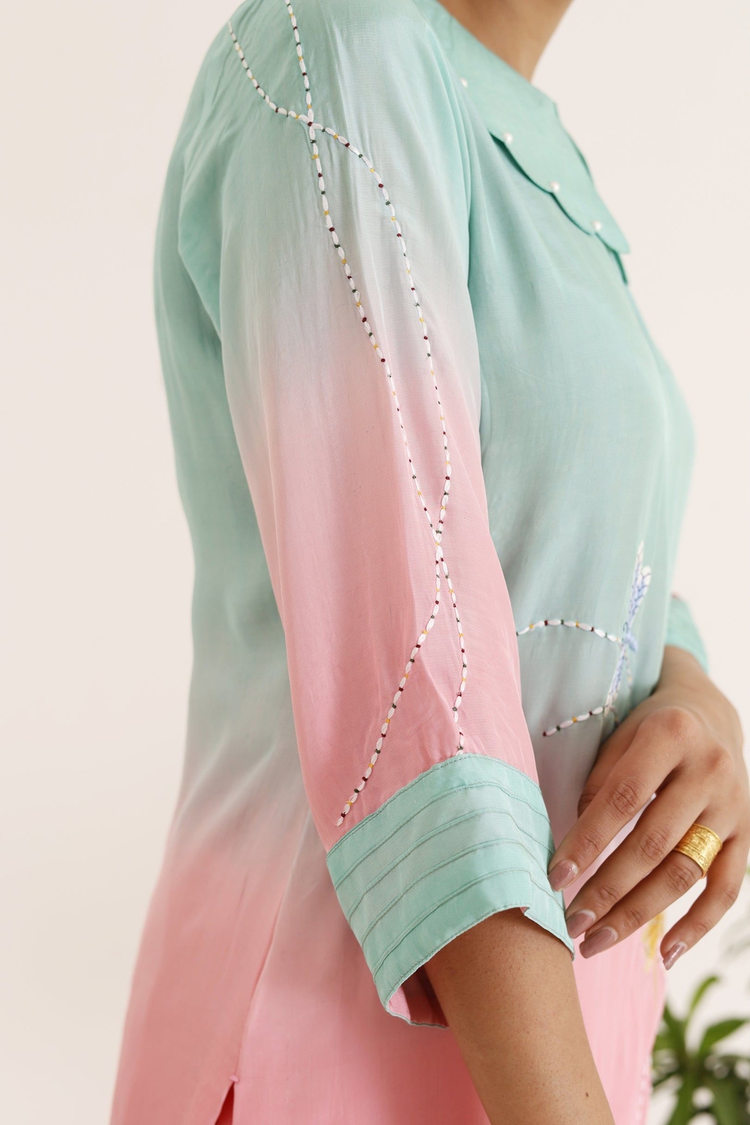 PALE TURQUOISE KURTA SET