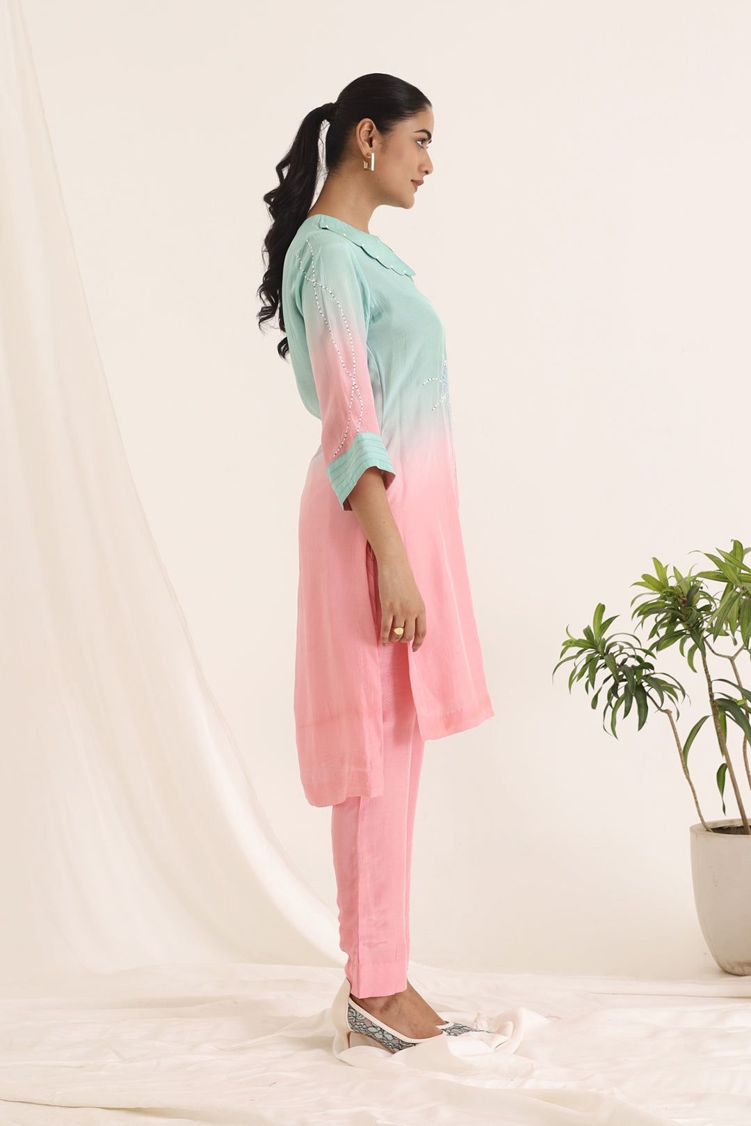 PALE TURQUOISE KURTA SET