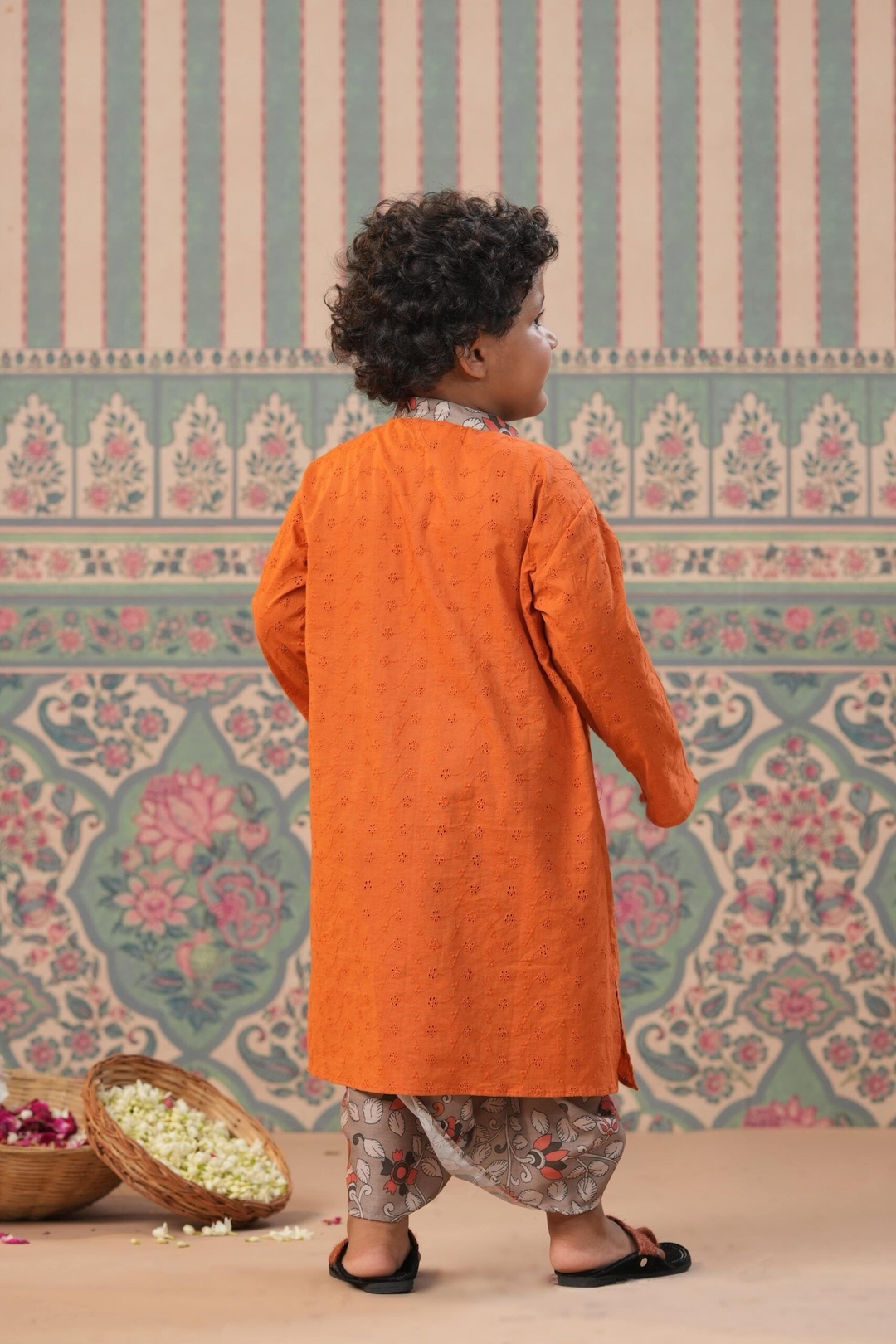 Boy Kurta Dhoti Set - Rust