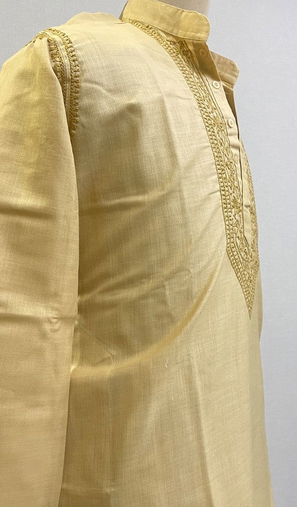 Men's Lucknowi Handcrafted Cotton Chikankari Kurta