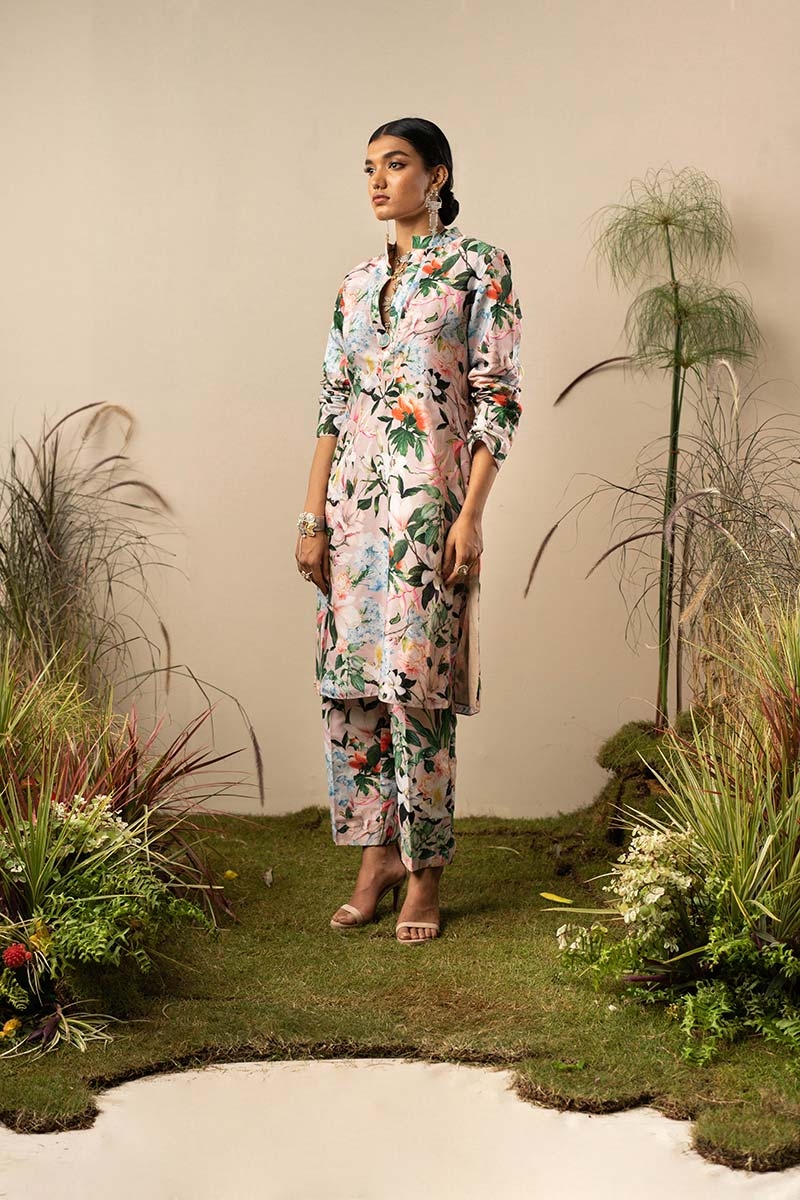 Pink Floral Fantasy Kurta Set